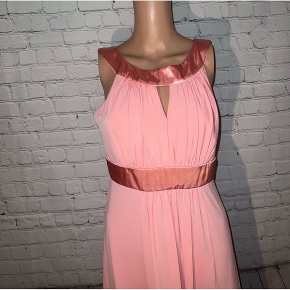 david’s bridal pink sleeveless bridesmaid dress size M - Picture 2 of 11